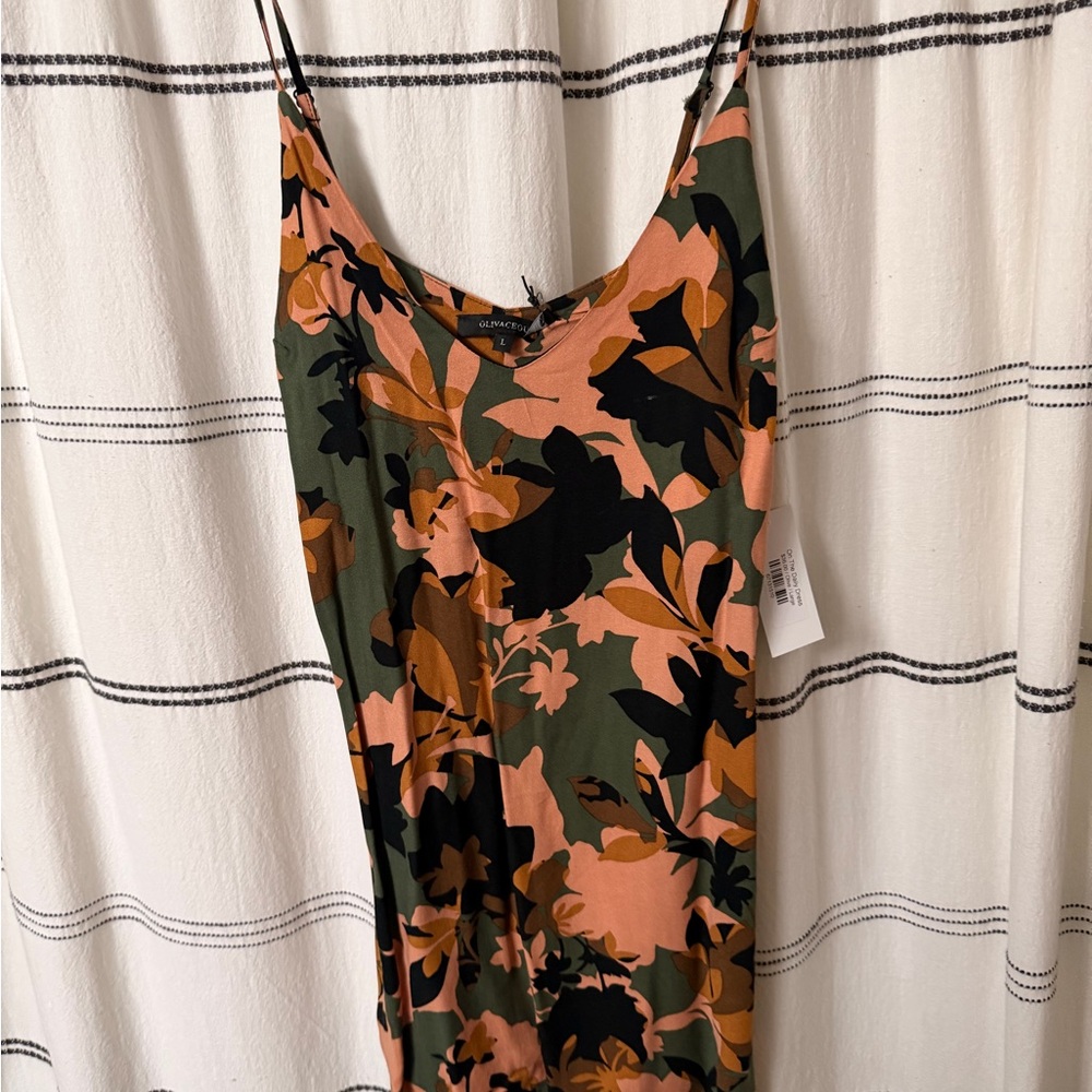 Floral Slip Dress in Pink and Green